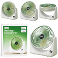 Circular Rechargeable Desktop Fan | Model QL-01 | 3 Speed Personal Cooling Fan | Quiet Air Circulator for Home, Office & Travel | Random